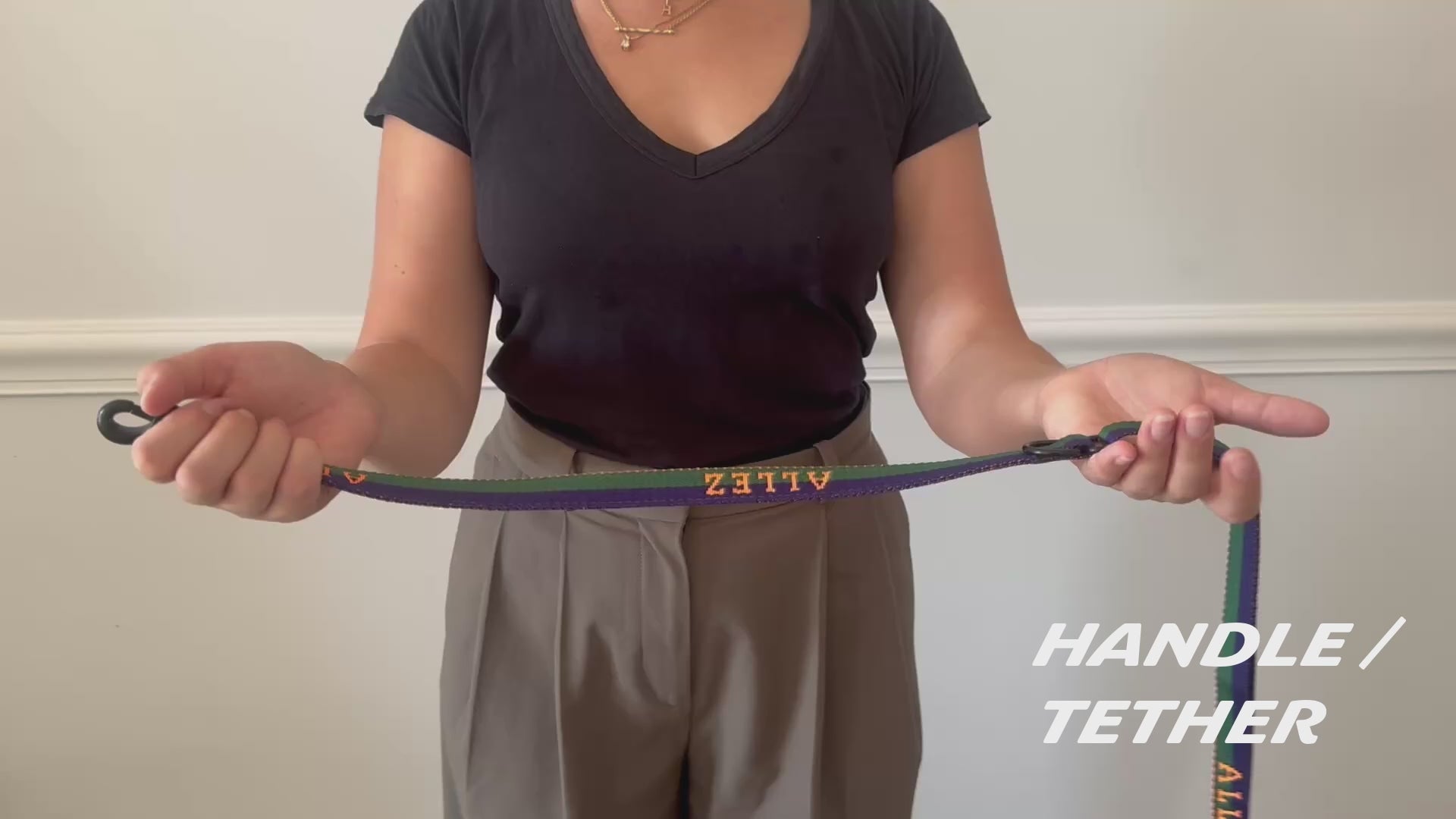 how to video on how to use Allez sport multi functional leash. This video explains how to covert from standard to training lead. Adjustable length and easy tethering options. Plus how to attach a second dog to the lead